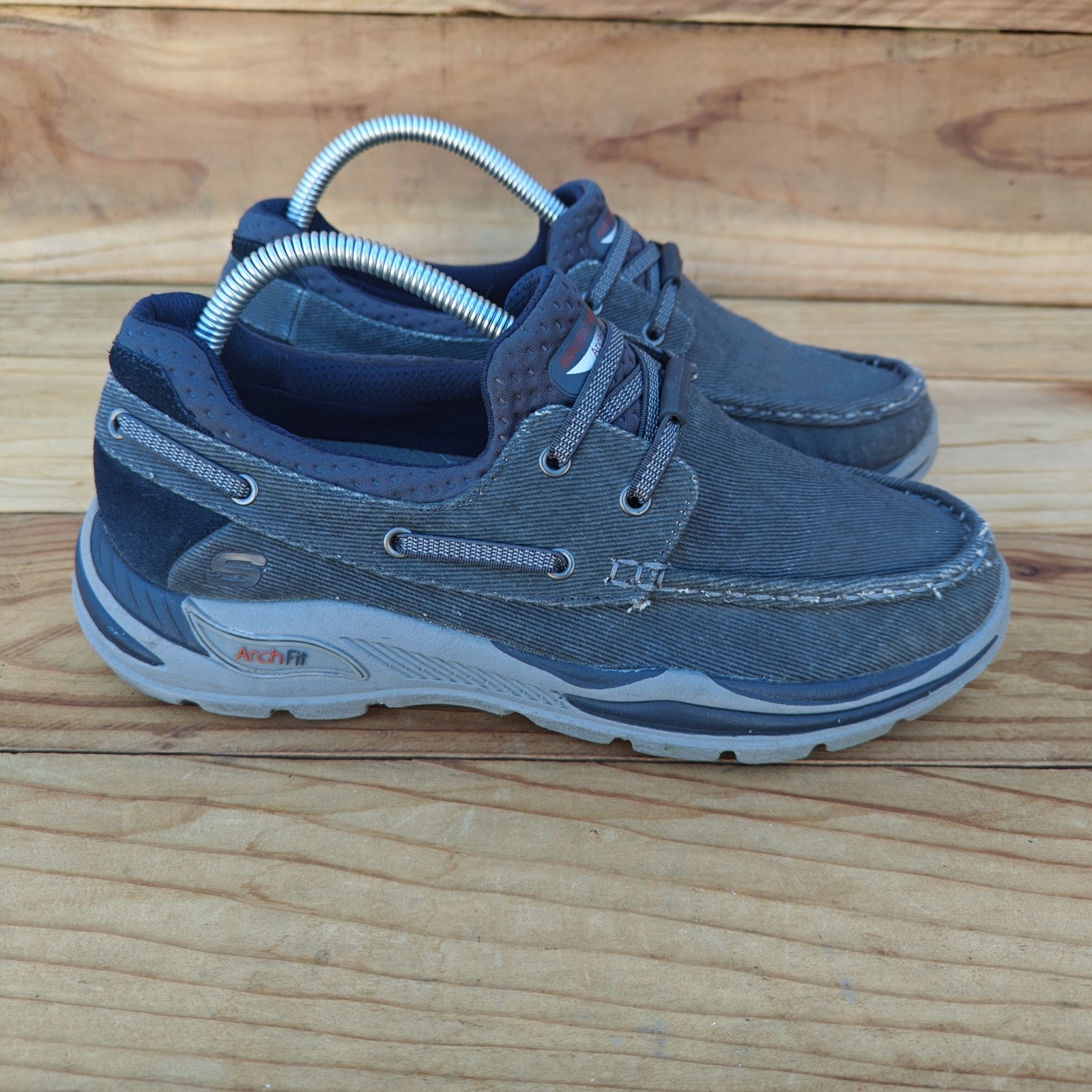 Skechers Men's Boat Shoes Navy Blue Comfort Arch Fit Size 8 Casual